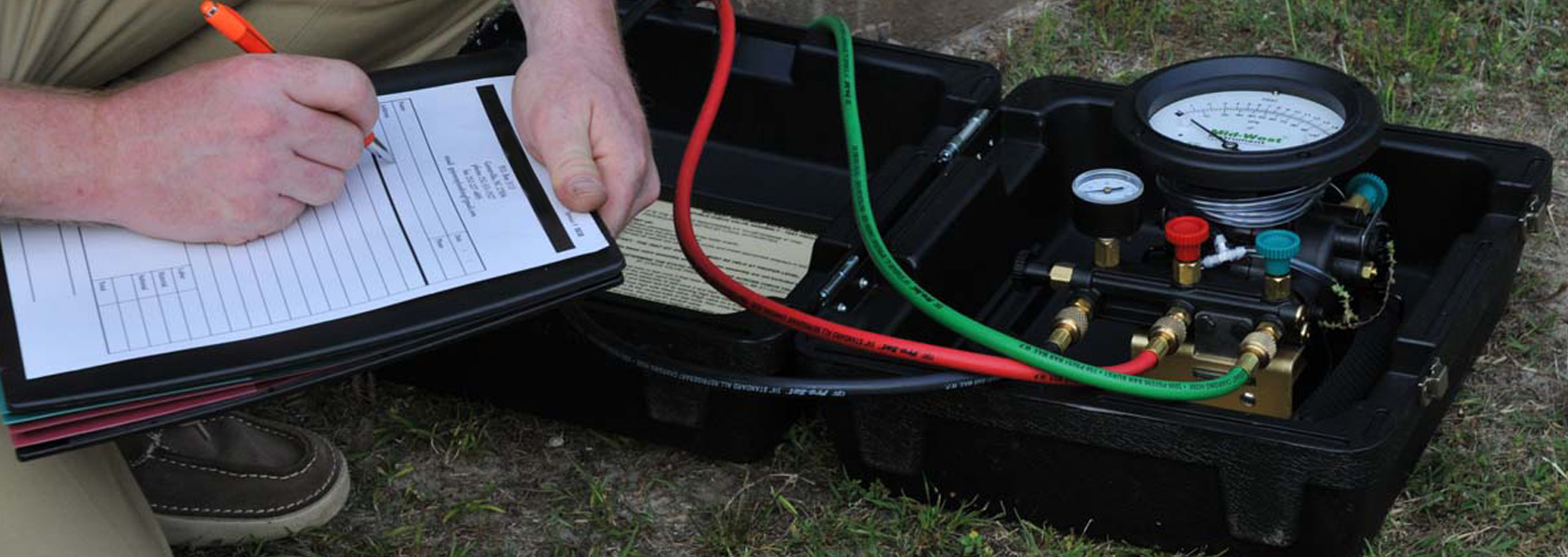 Man checking system